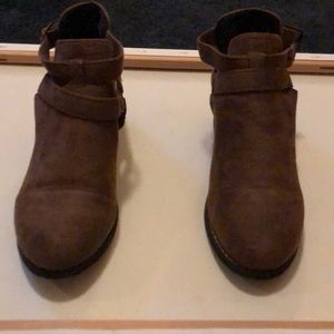 Faux suede booties